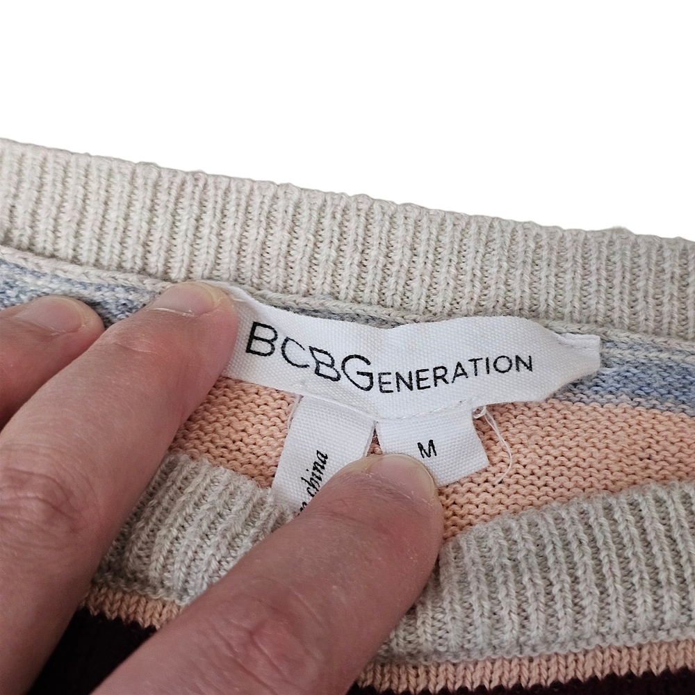BCBGeneration Colorblock Boat Neck Sweater - Size M - Picture 4 of 11